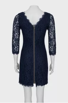 Lace dress with zipper