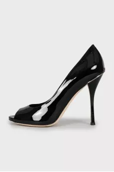 Black patent leather shoes