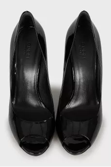 Black patent leather shoes