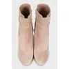 Beige suede ankle boots