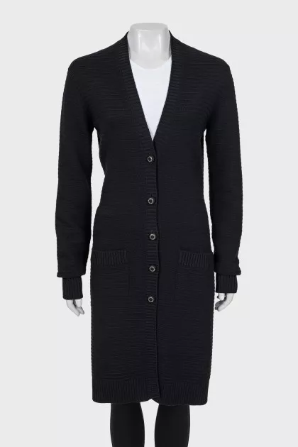 Cashmere cardigan with relief pattern