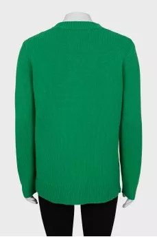 Knitted sweater with embroidery