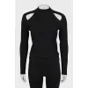 Ribbed jumper with cutouts