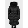 Fitted down jacket with fur hood