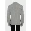 Cardigan with textured pattern and tag