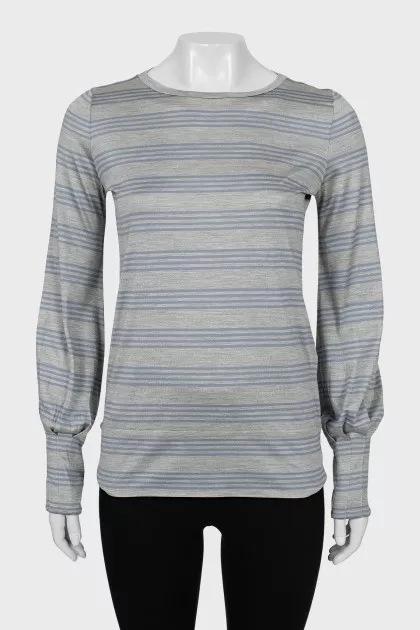 Straight cut striped long sleeve