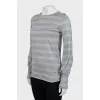 Straight cut striped long sleeve