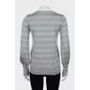 Straight cut striped long sleeve