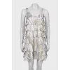 Printed dress with frills