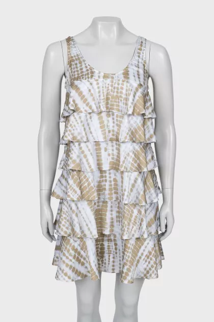 Printed dress with frills