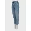 High rise jeans with tag