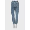 High rise jeans with tag
