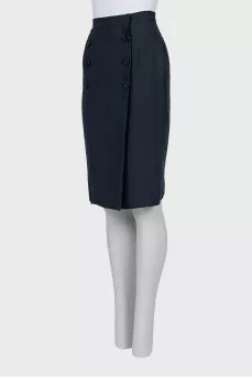 Vintage linen button down skirt