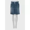 Denim skirt with embroidered logo