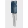 Denim skirt with embroidered logo