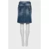 Denim skirt with embroidered logo