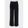 Straight cut trousers with tucks