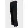 Straight cut trousers with tucks