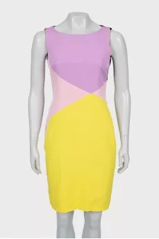 Three-color fitted dress