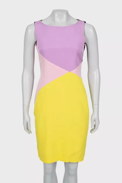 Three-color fitted dress