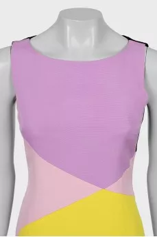 Three-color fitted dress