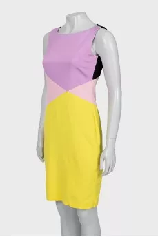 Three-color fitted dress