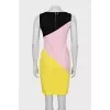 Three-color fitted dress