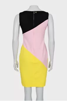 Three-color fitted dress