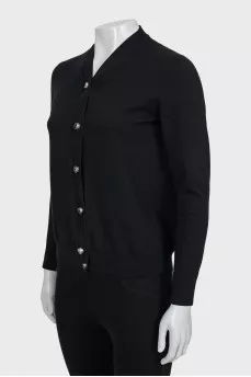 Slim fit wool cardigan