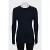 Fitted long sleeve dark blue