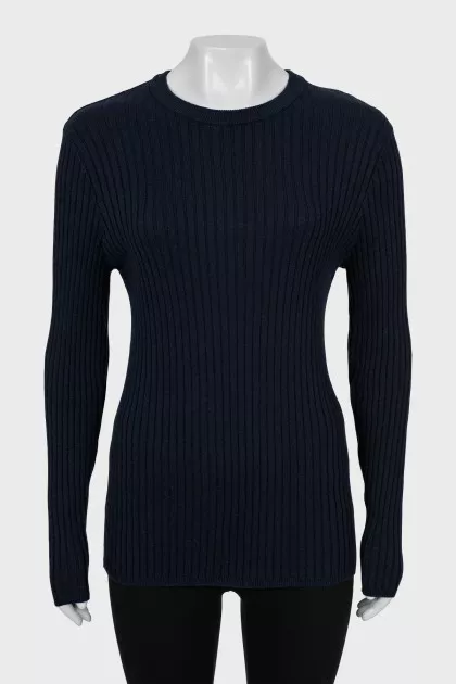 Fitted long sleeve dark blue