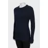 Fitted long sleeve dark blue