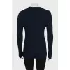 Fitted long sleeve dark blue