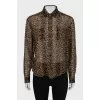 Animal print wool blouse