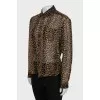 Animal print wool blouse