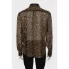 Animal print wool blouse