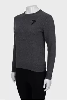 Wool jumper with embroidery