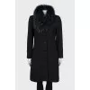 Coat with fur collar