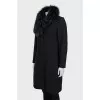 Coat with fur collar