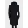 Coat with fur collar