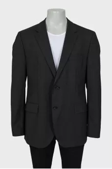 Men's wool jacket, straight cut