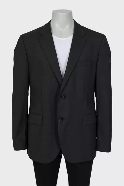 Men's wool jacket, straight cut