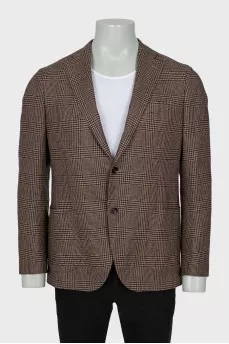 Men's wool jacket with patch pockets