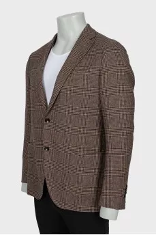 Men's wool jacket with patch pockets