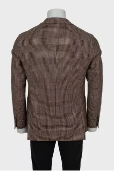Men's wool jacket with patch pockets