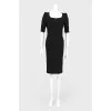 Black sheath dress with short sleeves