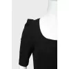 Black sheath dress with short sleeves