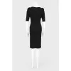 Black sheath dress with short sleeves
