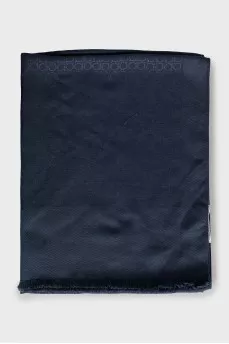 Blue scarf with branded print