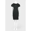 Black satin midi dress